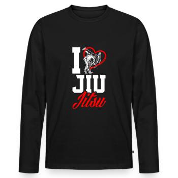 Jiu Jitsu Jiu Jitsu Jiu Jitsu - T-shirt manches longues Premium bio Homme - noir - Devant - Nico (187cm)