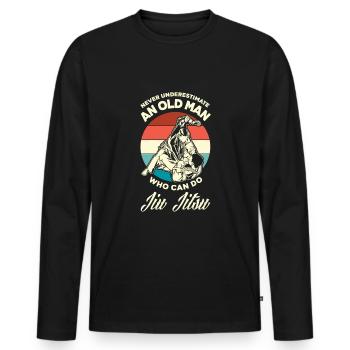 Jiu Jitsu Jiu Jitsu Jiu Jitsu - T-shirt manches longues Premium bio Homme - noir - Devant - Nico (187cm)