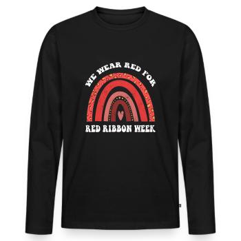 Rainbow Ribbon Week Awareness October Wear Red - Männer Premium Bio Langarmshirt - Schwarz - Vorne - Nico (187cm)
