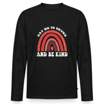 Kind Rainbow Ribbon Week Awareness Wear Red - Männer Premium Bio Langarmshirt - Schwarz - Vorne - Nico (187cm)