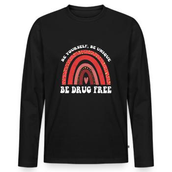 Unique Rainbow Ribbon Week Awareness Wear Red - Männer Premium Bio Langarmshirt - Schwarz - Vorne - Nico (187cm)