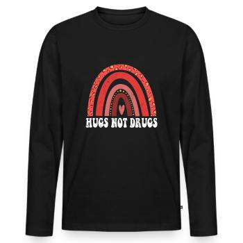 Kind Hugs Rainbow Ribbon Week Awareness Wear Red - Männer Premium Bio Langarmshirt - Schwarz - Vorne - Nico (187cm)