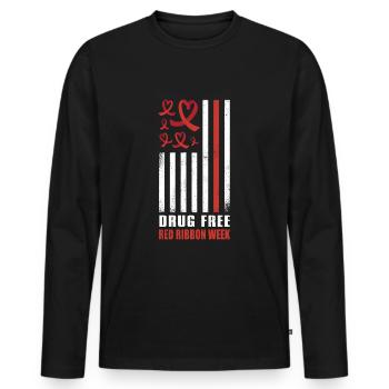 Red Flag Ribbon Heart Week Pill Wear Red Awareness - Männer Premium Bio Langarmshirt - Schwarz - Vorne - Nico (187cm)