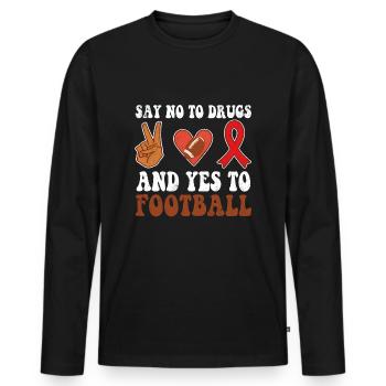 Peace Ribbon Week Awareness Yes FootBall Wear Red - Männer Premium Bio Langarmshirt - Schwarz - Vorne - Nico (187cm)