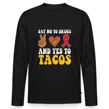Peace Ribbon Week Awareness Yes Taco Wear Red - Männer Premium Bio Langarmshirt - Schwarz - Vorne - Nico (187cm)