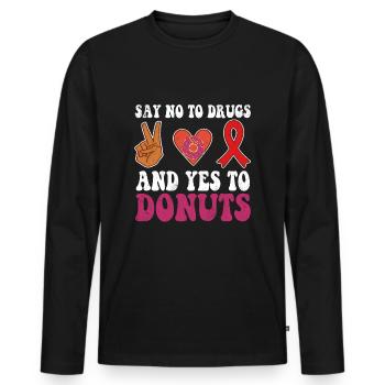 Peace Ribbon Week Awareness Yes Donuts Wear Red - Männer Premium Bio Langarmshirt - Schwarz - Vorne - Nico (187cm)
