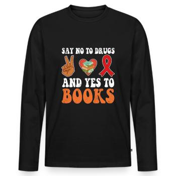 Peace Ribbon Week Awareness Yes Books Wear Red - Männer Premium Bio Langarmshirt - Schwarz - Vorne - Nico (187cm)