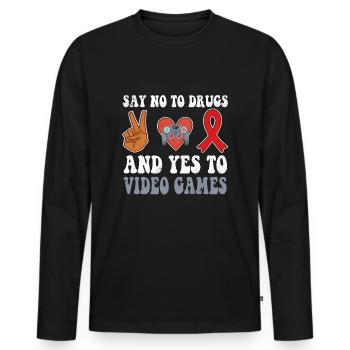 Peace Ribbon Week Awareness Yes Games Wear Red - Männer Premium Bio Langarmshirt - Schwarz - Vorne - Nico (187cm)