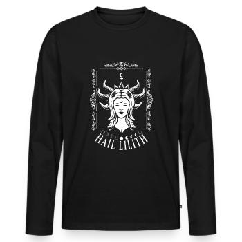 Lilith Hail Occult Satanic Gothic Halloween - Männer Premium Bio Langarmshirt - Schwarz - Vorne - Nico (187cm)