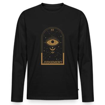 Judgement Eye Skeleton Tarot Card Halloween - Männer Premium Bio Langarmshirt - Schwarz - Vorne - Nico (187cm)