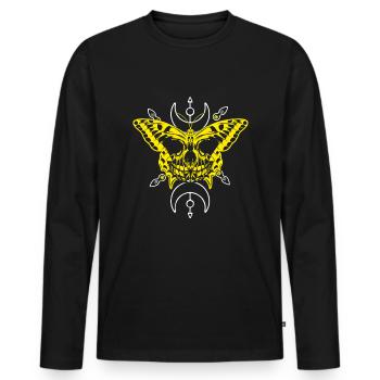 Goblincore Fly Occult Satanic Gothic Halloween - Männer Premium Bio Langarmshirt - Schwarz - Vorne - Nico (187cm)