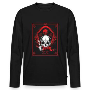 Occult Vintage Tarot Bone Creepy Halloween - Männer Premium Bio Langarmshirt - Schwarz - Vorne - Nico (187cm)