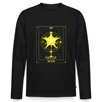 Occult Vintage Tarot Stars Creepy Witch Halloween - Männer Premium Bio Langarmshirt - Schwarz - Vorne - Nico (187cm)