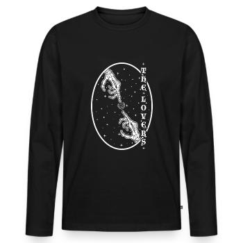 Occult Vintage Tarot Lovers Hand Halloween - Männer Premium Bio Langarmshirt - Schwarz - Vorne - Nico (187cm)