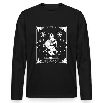 Occult Vintage Tarot Krampus Halloween - Männer Premium Bio Langarmshirt - Schwarz - Vorne - Nico (187cm)