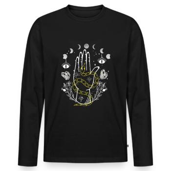 Occult Vintage Tarot Witch Goblincore Halloween - Männer Premium Bio Langarmshirt - Schwarz - Vorne - Nico (187cm)