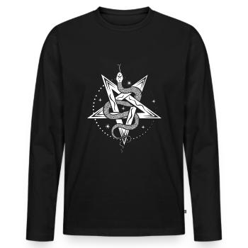 Occult Vintage Tarot Snake Pentagram Halloween - Männer Premium Bio Langarmshirt - Schwarz - Vorne - Nico (187cm)