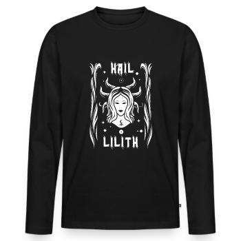 Hail Lilith Occult Satanic Gothic Halloween - Männer Premium Bio Langarmshirt - Schwarz - Vorne - Nico (187cm)