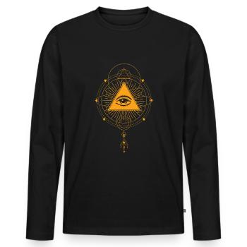 Seeing Eye Goth Occult Satanic Gothic Halloween - Männer Premium Bio Langarmshirt - Schwarz - Vorne - Nico (187cm)