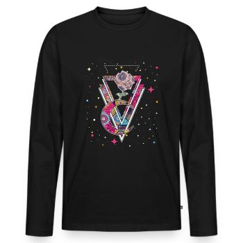 Occult Vintage Rose Moon Gothic Halloween - Männer Premium Bio Langarmshirt - Schwarz - Vorne - Nico (187cm)