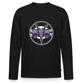 Occult Satanic Wendigo Bone Gothic Halloween - Männer Premium Bio Langarmshirt - Schwarz - Vorne - Nico (187cm)