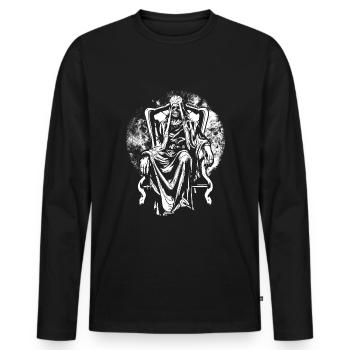 Occult Satanic Priest Evil Creepy Gothic Halloween - Männer Premium Bio Langarmshirt - Schwarz - Vorne - Nico (187cm)