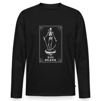 Bone Skeleton Tarot Card Halloween - Männer Premium Bio Langarmshirt - Schwarz - Vorne - Nico (187cm)
