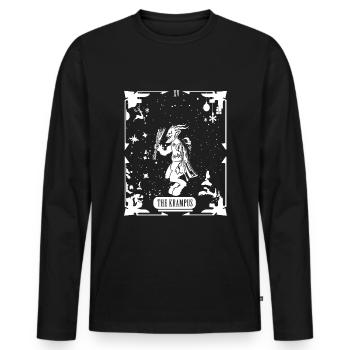 Occult Vintage Tarot Creepy Krampus Halloween - Männer Premium Bio Langarmshirt - Schwarz - Vorne - Nico (187cm)