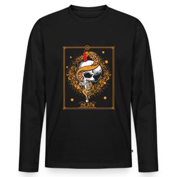 Occult Vintage Tarot Bone Snake Creepy Halloween - Männer Premium Bio Langarmshirt - Schwarz - Vorne - Nico (187cm)
