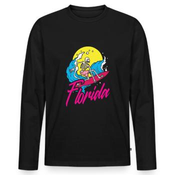 Florida - Men's Premium Organic Long Sleeve Shirt - black - Front - Nico (187cm)
