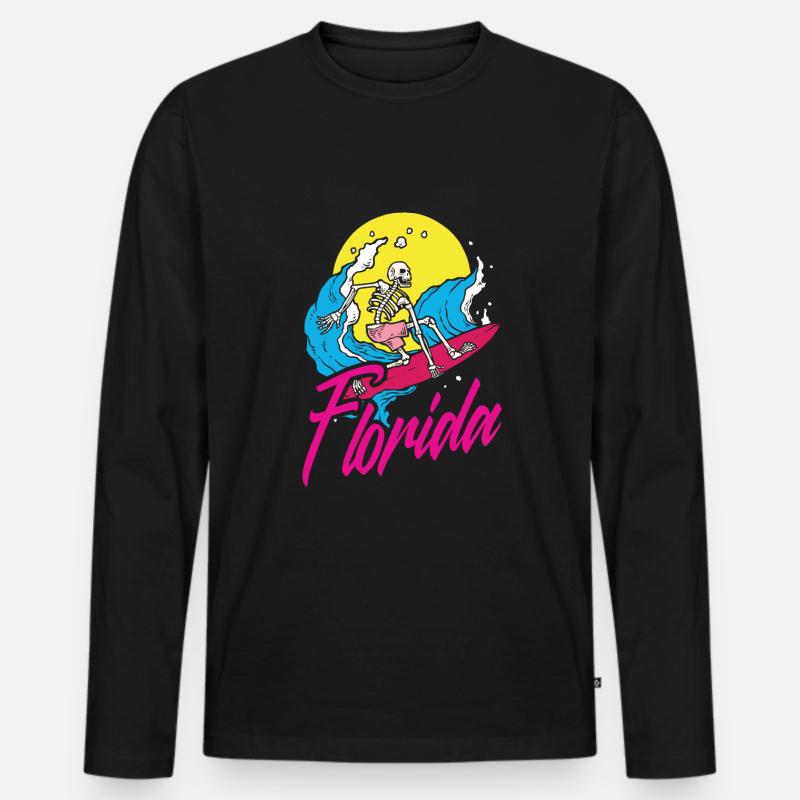 Florida - Männer Premium Bio Langarmshirt - Schwarz