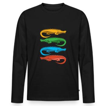 Alligator Alligator Crocodile Crocodile - T-shirt manches longues Premium bio Homme - noir - Devant - Nico (187cm)