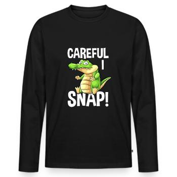 Alligator Alligator Crocodile Crocodile - T-shirt manches longues Premium bio Homme - noir - Devant - Nico (187cm)