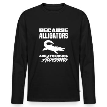 Alligator Alligator Crocodile Crocodile - T-shirt manches longues Premium bio Homme - noir - Devant - Nico (187cm)