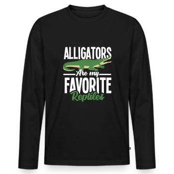 Alligator Alligator Crocodile Crocodile - T-shirt manches longues Premium bio Homme - noir - Devant - Nico (187cm)
