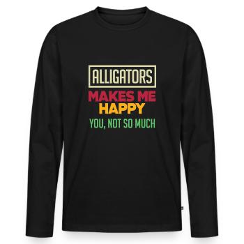 Alligator Alligator Crocodile Crocodile - T-shirt manches longues Premium bio Homme - noir - Devant - Nico (187cm)