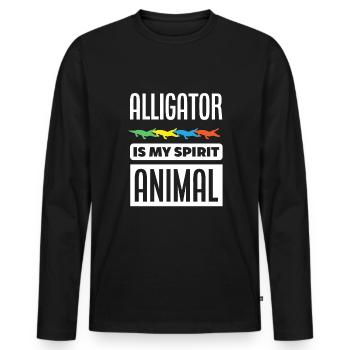 Alligator Alligator Crocodile Crocodile - T-shirt manches longues Premium bio Homme - noir - Devant - Nico (187cm)