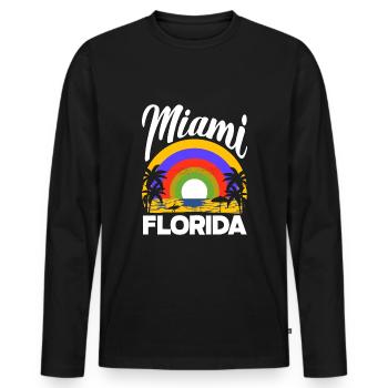 Florida - Men's Premium Organic Long Sleeve Shirt - black - Front - Nico (187cm)