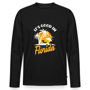 Florida - Men's Premium Organic Long Sleeve Shirt - black - Front - Nico (187cm)