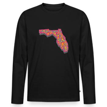 Florida - Men's Premium Organic Long Sleeve Shirt - black - Front - Nico (187cm)