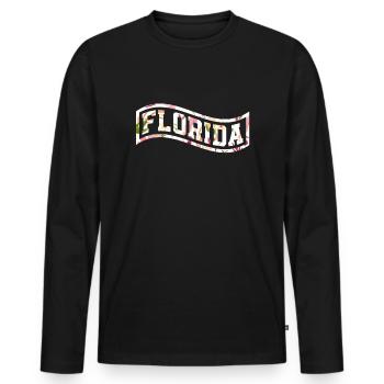 Florida - Men's Premium Organic Long Sleeve Shirt - black - Front - Nico (187cm)