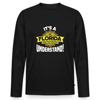 Florida - Men's Premium Organic Long Sleeve Shirt - black - Front - Nico (187cm)