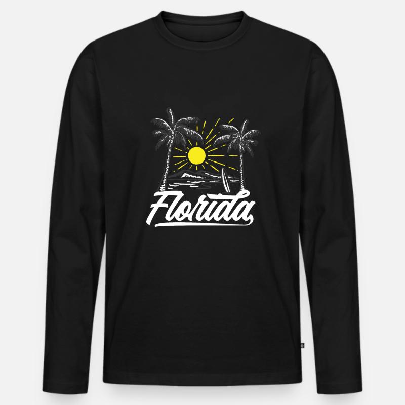 Florida - Männer Premium Bio Langarmshirt - Schwarz