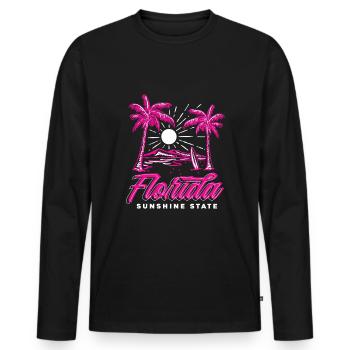 Florida - Men's Premium Organic Long Sleeve Shirt - black - Front - Nico (187cm)
