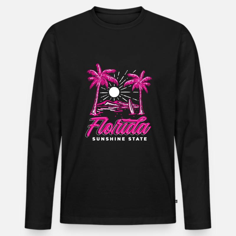 Florida - Männer Premium Bio Langarmshirt - Schwarz