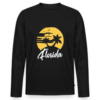 Florida - Men's Premium Organic Long Sleeve Shirt - black - Front - Nico (187cm)