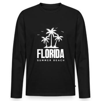 Florida - Men's Premium Organic Long Sleeve Shirt - black - Front - Nico (187cm)