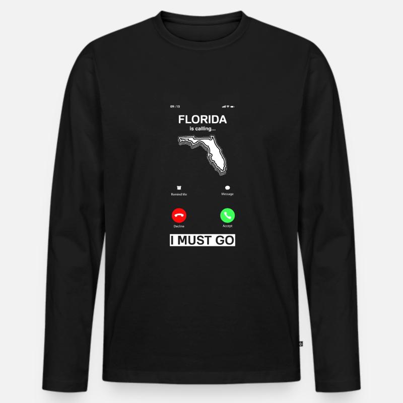 Florida - Männer Premium Bio Langarmshirt - Schwarz