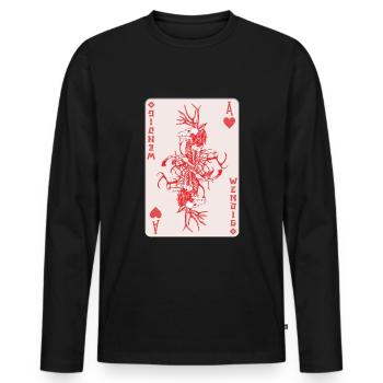 Folk Creature Wendigo Card Halloween Cryptid - Men's Premium Organic Long Sleeve Shirt - black - Front - Nico (187cm)