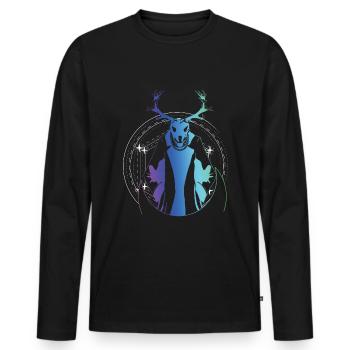 Wendigo Folk Creature Forest Devil Cryptid - Men's Premium Organic Long Sleeve Shirt - black - Front - Nico (187cm)